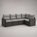 5-Piece Outdoor Corner Sectional Sofa Set, 118 x 118 x 32.3 in, Gray and Black